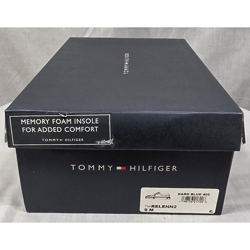 Tommy Hilfiger Men's Canvas Boat Shoes Navy Blue Lace Up Loafers - Picture 14 of 15